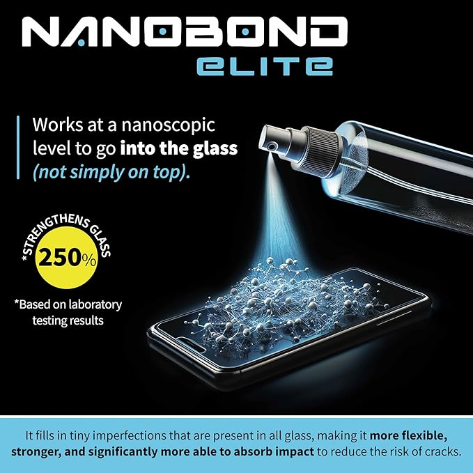Liquid Screen Protector – Patented Nano-Infused Shield for Phones Tablets and Smartwatches – Invisible 1-Minute Application Strengthens Glass by Up to 250% – No Ceramic (2 Bottles)