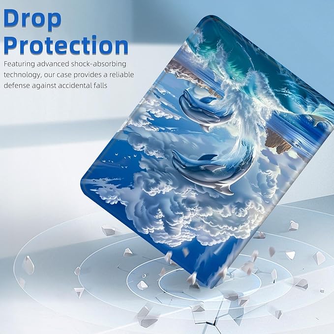 for Samsung Galaxy Tab S9 Ultra 14.6 Tablet 2023 Case–PU Leather Folio Cover with Auto Sleep/WakeStand - Style Shockproof Protective Case for Galaxy Tab S9 UltraCute Dolphins