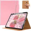 MoKo Case for iPad Air 13-inch (M4) 2026 / (M3) 2025 / (M2) 2024 with Pencil Holder &amp Hand Strap &amp Pocket Premium Leather Folio Stand Cover Multiple Viewing Angles Cinnamon Pink
