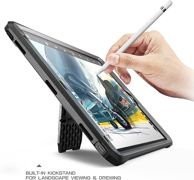 SUPCASE Unicorn Beetle PRO Case for iPad Air 3 (2019) and iPad Pro 10.5'' (2017) Heavy Duty with Built-in Screen Protector Full-body Rugged Protective Case (Black)