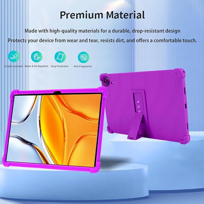 Case for Callsky-Pro/Callsky Ctab 14 / Teclast T70 14inch Android 14 TabletAdjustable BracketSoft Silicone Protective Cover with Adjustable Stand Lightweight and Kid-Friendly(Purple)