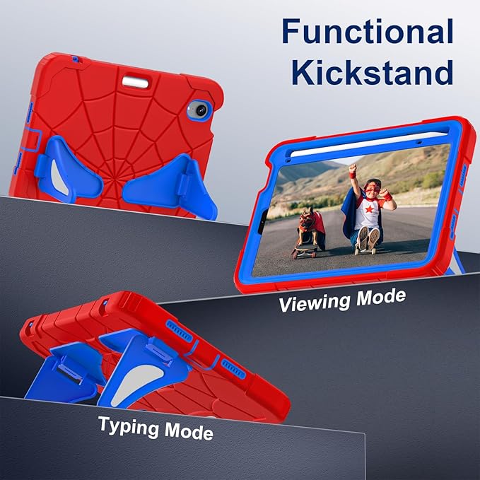 Case for iPad mini 7 (A17 Pro) 2024 iPad mini 6 2021 8.3-Inch Kids Friendly Shockproof Cover with Kickstand Shoulder Strap Pen Holder Support Pencil Pro &amp Pencil USB-C Red Blue