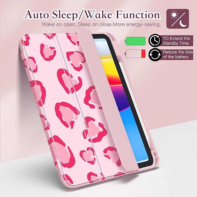 CISSOOK Case for iPad 11 inch (A16) 2025 11th Gen/iPad 10.9 inch 2022 10th Gen Built in Pencil Holder with Crystal Clear Back Cover with Auto Wake/Sleep &amp Stand Function Cute Pattern