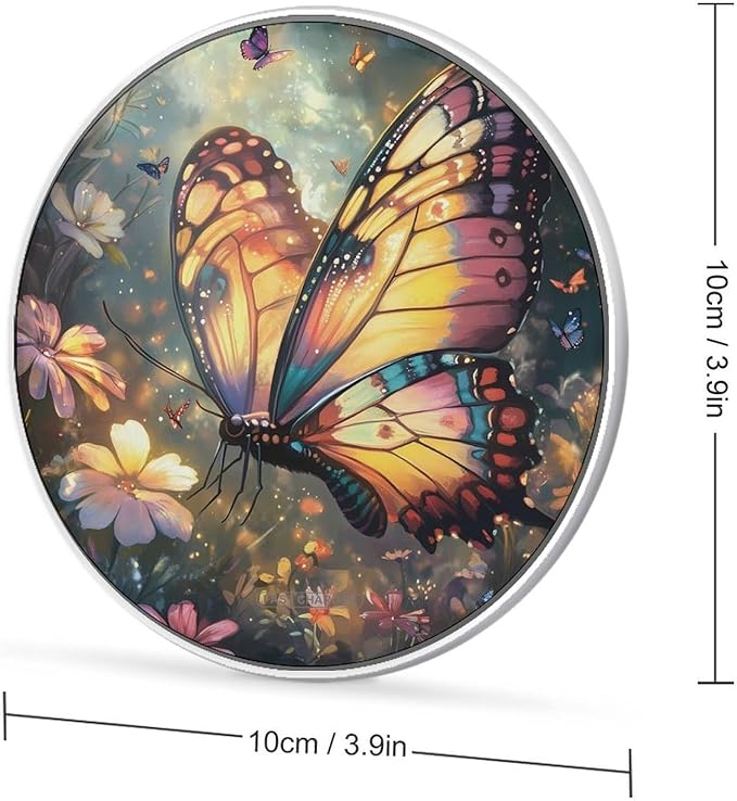Butterfly Wireless Charger Anti-Slip Wireless Charging Pad Slim Charger Mat for Men Women
