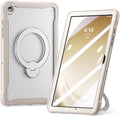 Lunivop Compatible with Samsung Galaxy Tab A9 Plus Case 11 Inch with 360° Rotating Aluminium Stan Stand Built-in 9H+ Hardness Screen Protector Military - Grade Tablet Cover for A9+ Plus Khaki