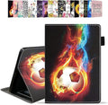 Case for Amazon Kindle Fire HD 10 &amp 10 Plus Tablet 10.1 (13th/11th Generation 2023/2021 Release) - PU Leather Folio Case with Smart Auto Wake/Sleep Flame Football