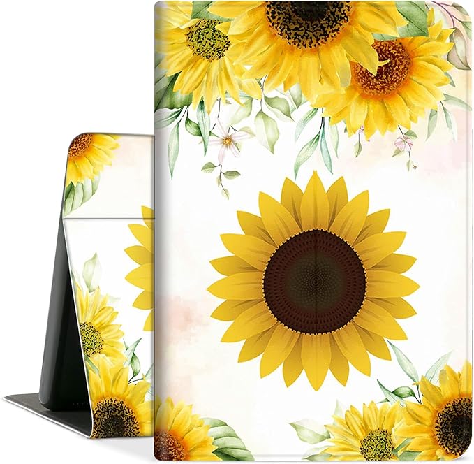 Tablet Case for All-New Amazon Kindle Fire HD 10 Tablet (13th Generation 2023 Release) - Auto Wake/Sleep Shockproof Full Body Rugged Cover Soft TPU Smart Stand Case Sunshine Flower