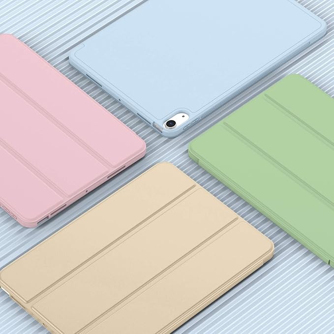 iMieet iPad Air 11 Inch Case M4/M3/M2(2026/2025/2024) iPad Air 5th/4th Generation Case 2022/2020 10.9 Inch with Pencil HolderTrifold Stand Smart Case with Soft TPU Back(Champagne Gold)