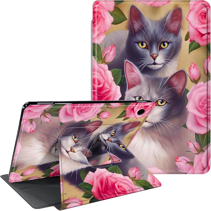 Pink Rose Flower Cat