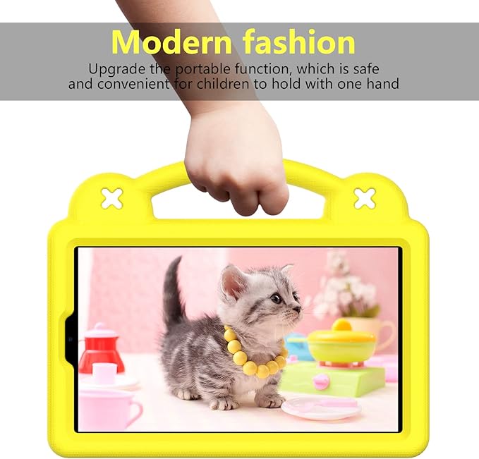 Compatible with Samsung Galaxy Tab A 10.1(2019)/Lenovo Tab M10 HD 2nd Gen/Tab K10/M10 Plus 10.3 inch Tablet Case Kids Case with Shoulder Strap &amp Stand Handle Yellow