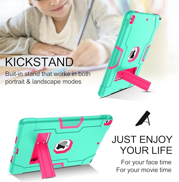 BENTOBEN for iPad Air 3rd Generation Case iPad Pro 10.5 2017 Case 3 Layers Heavy Duty Shockproof Kickstand Protective Tablet Cover for iPad Air 3 10.5 2019 /iPad Pro 10.5 2017 Green/Rose Red