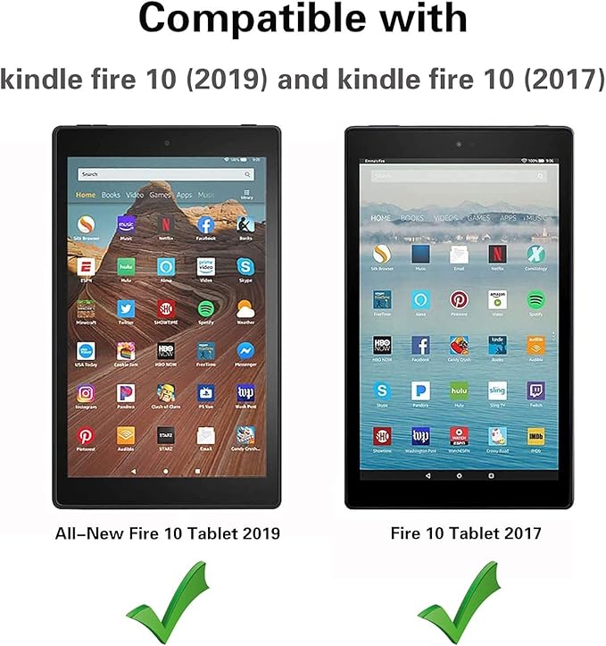 Case for Amazon Fire HD 10 Tablet 10.1 inch (9th/7th Generation 2019/2017 Release) - Slim Lightweight PU Leather Stand Cover with Auto Wake/Sleep Celestial Theme Sun with Crescent Moon