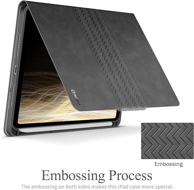 auaua Case for iPad mini 7 (A17 Pro 2024) / iPad mini 6 Case (2021) 8.3 inch with Pencil Holder Multiple Viewing Angles Magnetic Closure Auto Sleep/Wake (Grey)