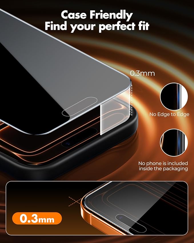UNBREAKcable for iPhone 17 Pro Max Privacy Screen Protector QuickSet Box 25° Anti-Spy Tempered Glass 9H+ Hardness Case-Friendly Bubble-Free Anti-Fingerprint for Apple ProMax - 2 Pack 6.9
