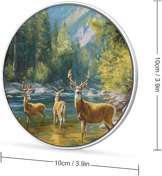 Deer River Mountain Spring Forests Phone Charger Magnetic Charging Pad Anti-Slip with USB Cable