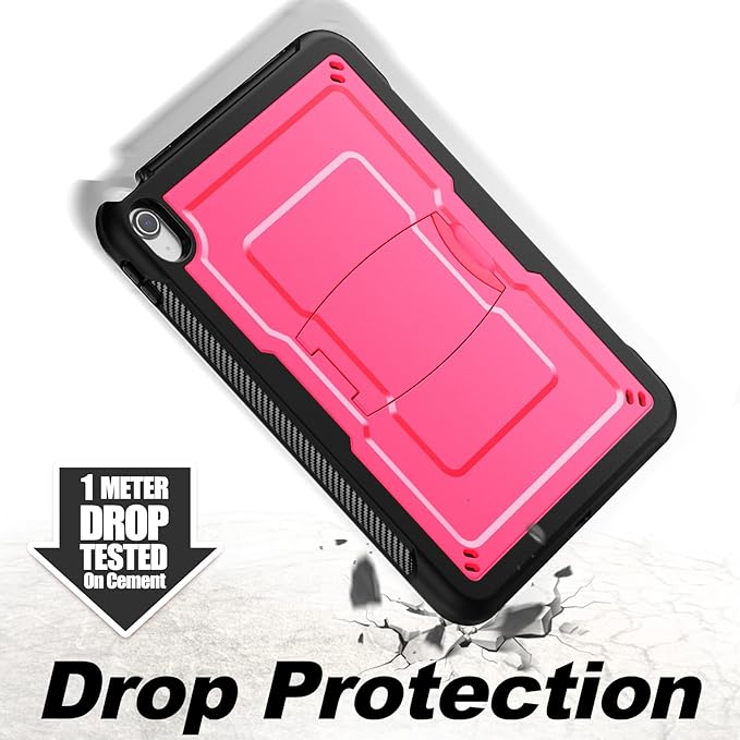 SEYMAC stock Case for iPad (A16) 11th/10th Generation 11''/10.9'' 2025/2022 with Built-in Screen Protector Shoulder Strap Built-in Kickstand Rugged Full Body Shockproof Protective Case Pink