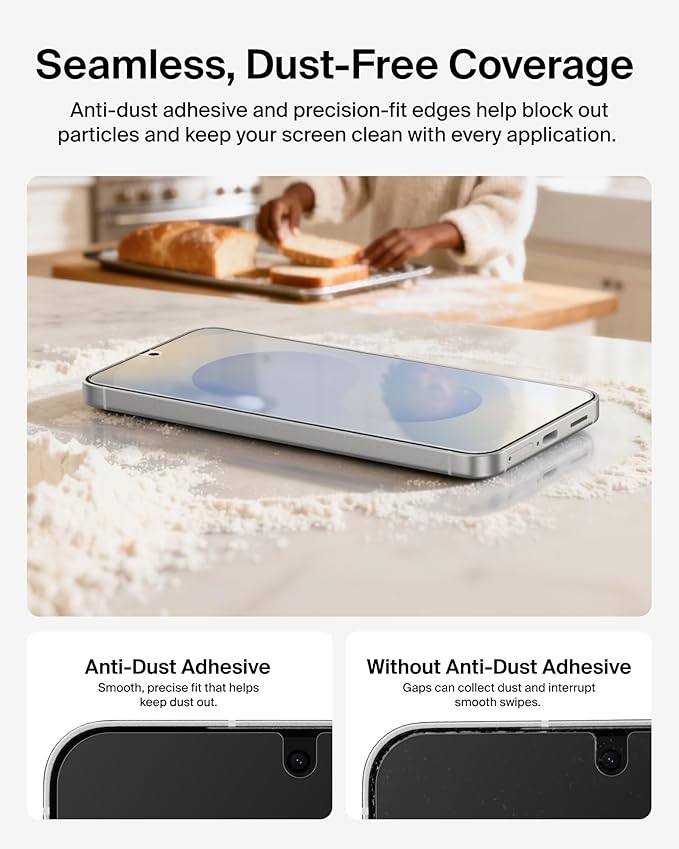 Belkin Titan SmartShield Anti-Reflective Screen Protector for Samsung Galaxy S26 Scratch Resistant Impact Protection Anti-Fingerprint Ultra-Thin w/Easy Align Tray for Bubble Free Application