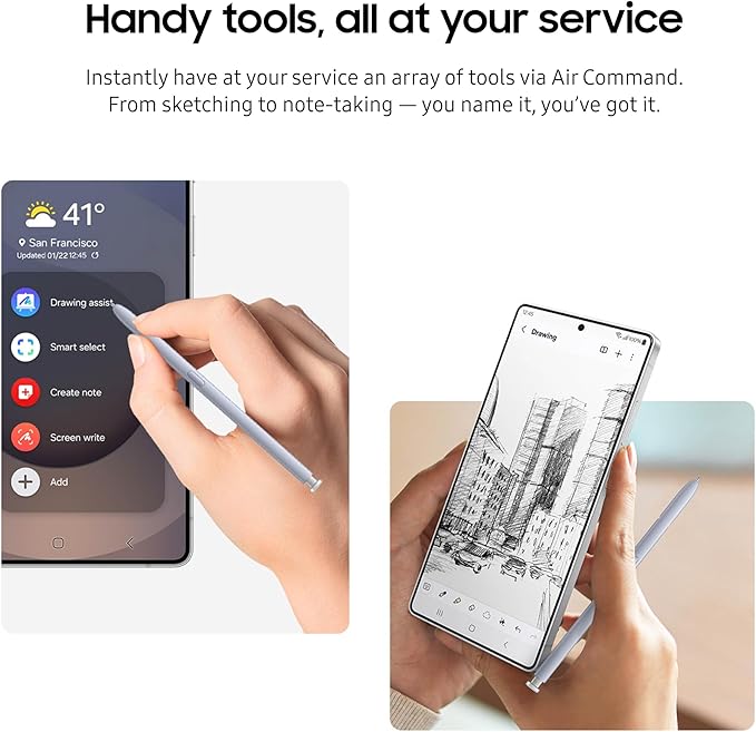 Samsung Galaxy S25 Ultra S Pen Ergonomic Design Air Command Touch Stylus Phone Navigation US Version EJ-PS938BJEGUJ Light Gray