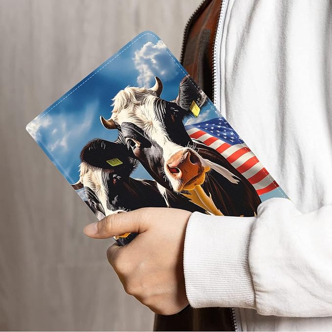 American Flag Cow and Sunflower