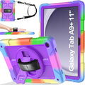 BMOUO for Samsung Galaxy Tab A9+/A9 Plus Case 11 2023 (SM-X210/X216/X218) Shockproof Galaxy Tab A9 Plus Case with Rotating Stand and Hand/Shoulder Strap Purple