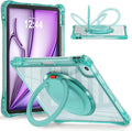 MEEgoodo Case for iPad Air 11 inch (M4) 2026/(M3) 2025/(M2) 2024&ampiPad Air 5th/4th Generation 10.9 inch 2022 2020Soft TPU Frame Tablet Cover with Rotating Stand/Clear Acrylic/Pencil HolderLight G