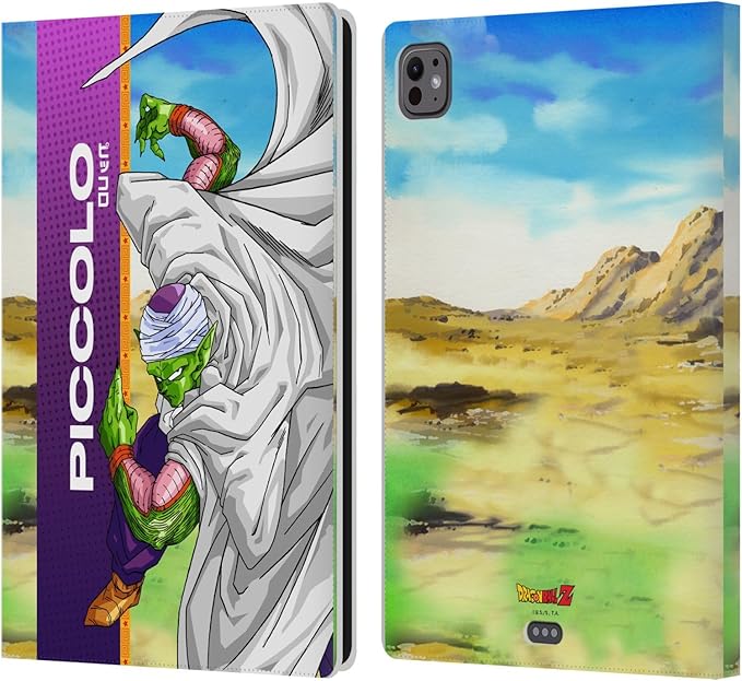 Head Case Designs Officially Licensed Dragon Ball Z Piccolo Saiyan Arc Characters Leather Wallet Case Compatible with Apple iPad Pro 11 M4/M5 2024/2025