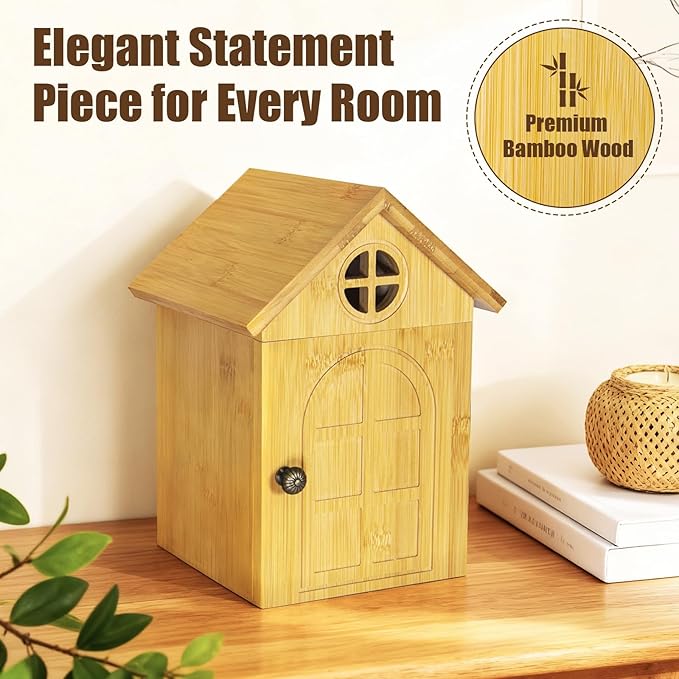 Cell Phone Box for Family Time — Premium Bamboo Phone Storage Box with Charging Ports Holds Up to 6 Phones Self-Discipline Phone Holder Helps Children and Adults Regain Focus Decorative