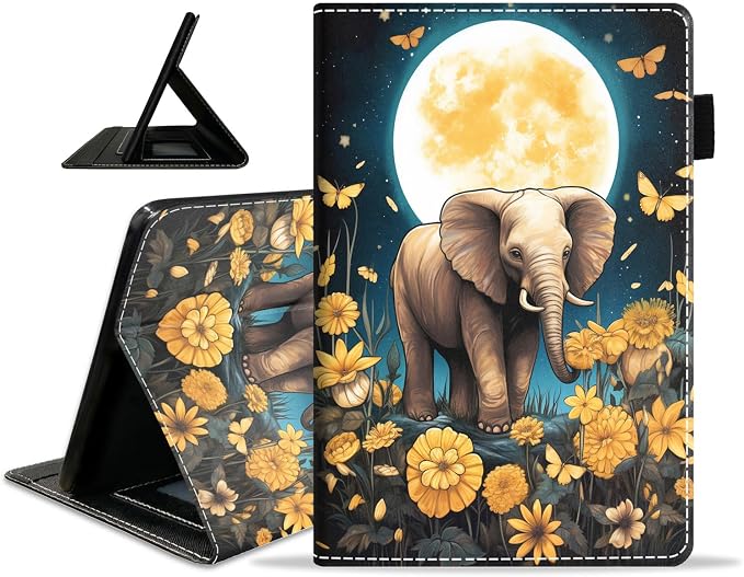 Elephants and Flowers Under the Moon