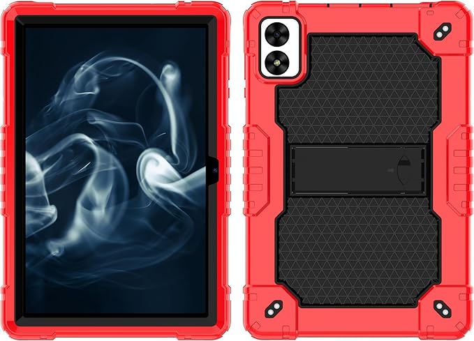 Case for Vortex ZTAB10/T10M PRO 10.1 inch Tablet Hybrid Shockproof Case Built in Kickstand with Screen Protector for Vortex ZTAB 10/T10M PRO 10.1 inch Tablet (Red/Black/2 PCS)
