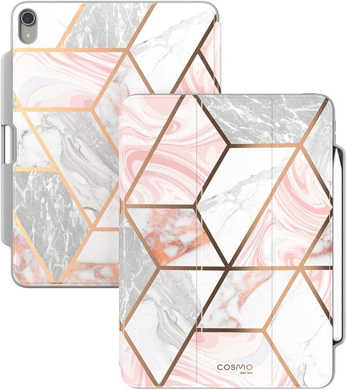 i-Blason Cosmo Protective Case for 11-Inch iPad Pro (2018) Marble Pink