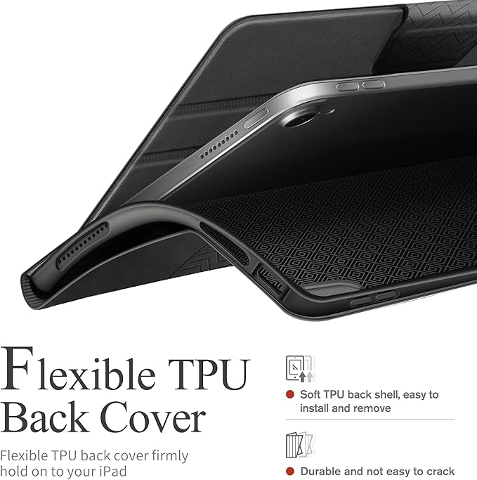 auaua Case for iPad (A16) 11th Generation 11 Inch 2025 iPad 10th Generation 10.9 Inch 2022 with Pencil Holder Auto Sleep/Wake Adjustable Stand PU Leather (Grey)