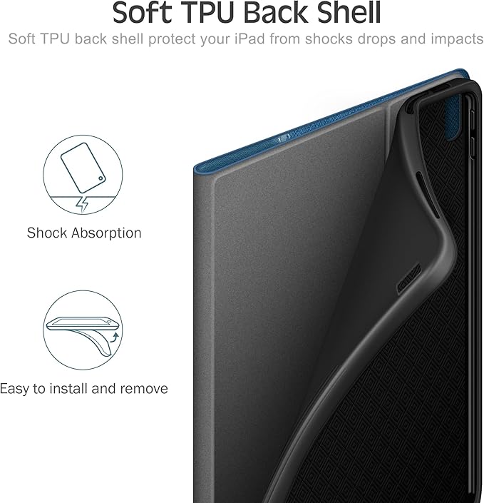 KingBlanc Case for iPad (A16) 11th Generation 11 Inch 2025 iPad 10th Gen 10.9 Inch 2022 with Pencil Holder PU Leather Protective Cover Auto Sleep/Wake Viewing/Typing Angle Magnetic Clasp Blue