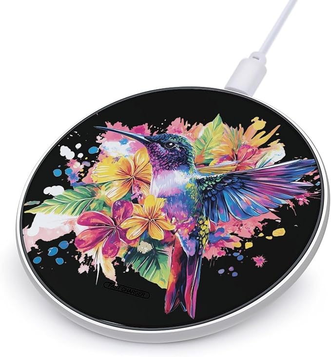 Colorful Hummingbird Phone Charger Magnetic Charging Pad Anti-Slip with USB Cable