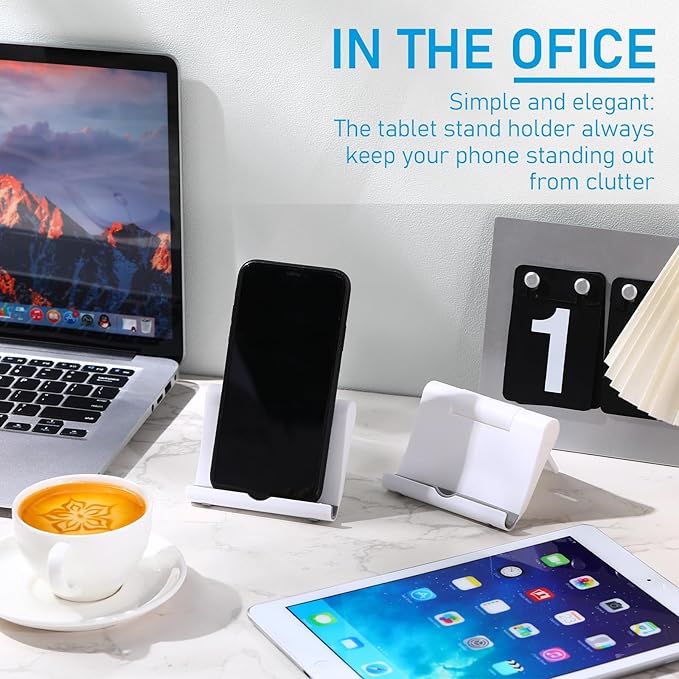 Wenqik 36 Pcs Cell Phone Stands Foldable Tablet Mobile Stand Adjustable Multi Angle Tablet Holder Compatible with Phone 15 14 13 12 11 Pro Xs Xs Max XR 8(White)