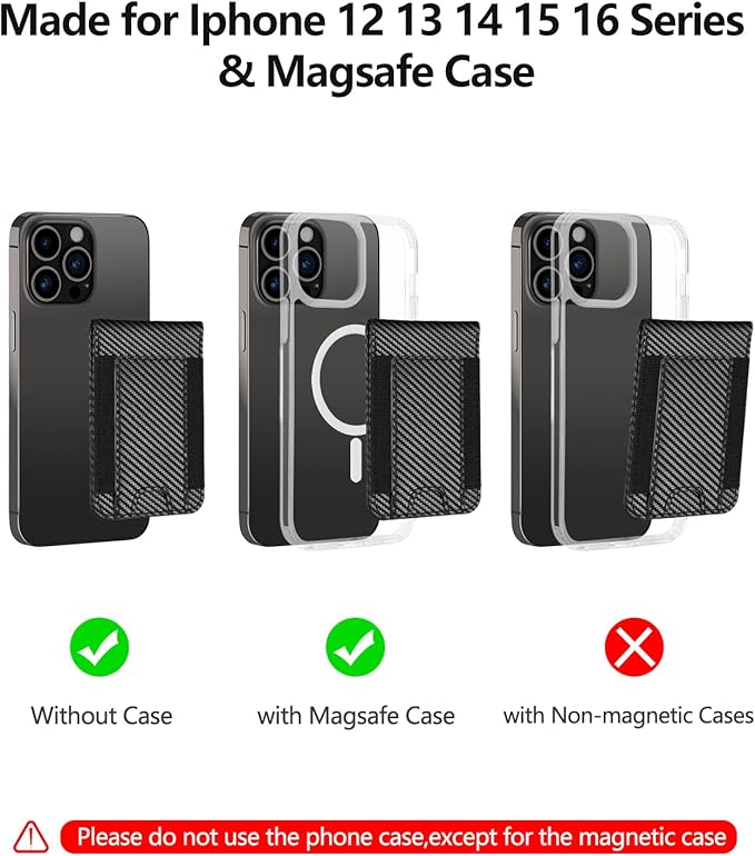 ExtreLife For Magsafe Wallet Adjustable Stand and Open ID Window Magnetic Wallet for iPhone 17/16/15/14 Pro Max/14 Pro/14/14 Plus/13/12 Series 9 Cards Carbon Black