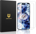 UNBREAKcable 2 Pack for iPhone 15 Pro Max Screen Protector AR Anti Reflection 9H+ Tempered Glass Anti-Glare Enhanced Clarity Anti-Blue Light Polishing Cloth Included
