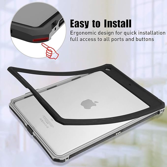 ipad 10.2 Waterproof Case 2021/2020/2019ACase iPad 7th/iPad 8th/iPad 9th Generation IP68 Waterproof ipad 10.2 Cover with Strap Stand Pencil Holde Built-in Screen Protector Rugged Shockproof Case