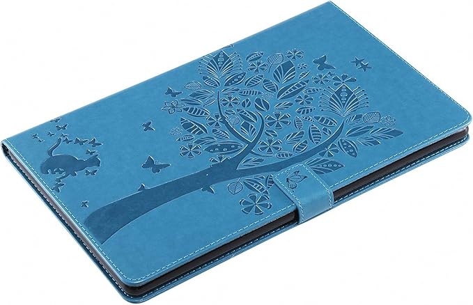 Folio Case for All-New Fire HD 10 2019/2017/2015 Techcircle Slim Light Magnetic Flip Wallet Protective Cover with Card Slots &amp Money Pocket for Amazon Fire HD 10.1 9th/7th/5th Generation Blue