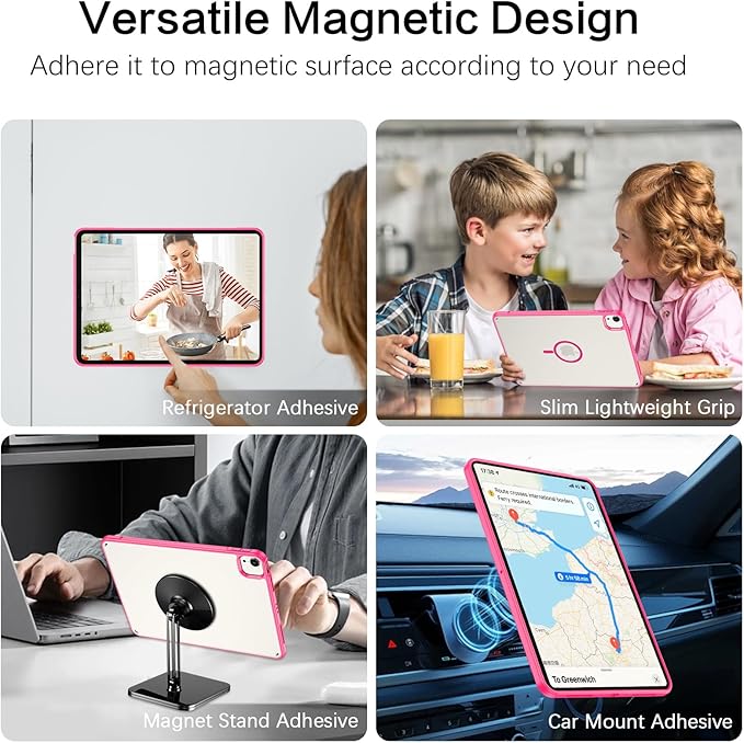 BENTOBEN for iPad Air 11 Inch Case M3/M2 (2025/2024) iPad Air 7th/6th Gen Magnetic CaseTranslucent Matte Shockproof Protective Tablet Cover for iPad Air 5th/4th Generation 10.9 2022/2020 Hot Pink