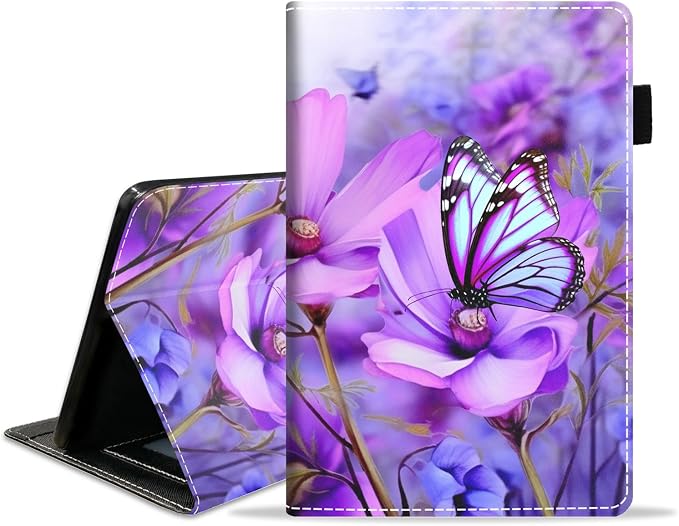 Purple Flowers and Butterfly