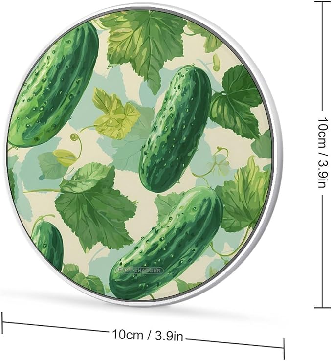 Cucumber Pickles Leaves Phone Charger Magnetic Charging Pad Anti-Slip with USB Cable
