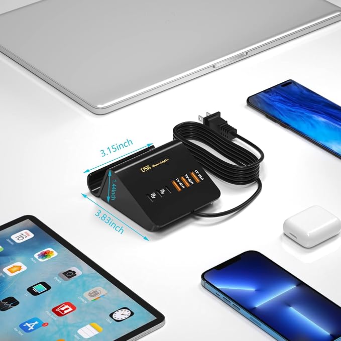 Fast Charging USB-3A3C-Black
