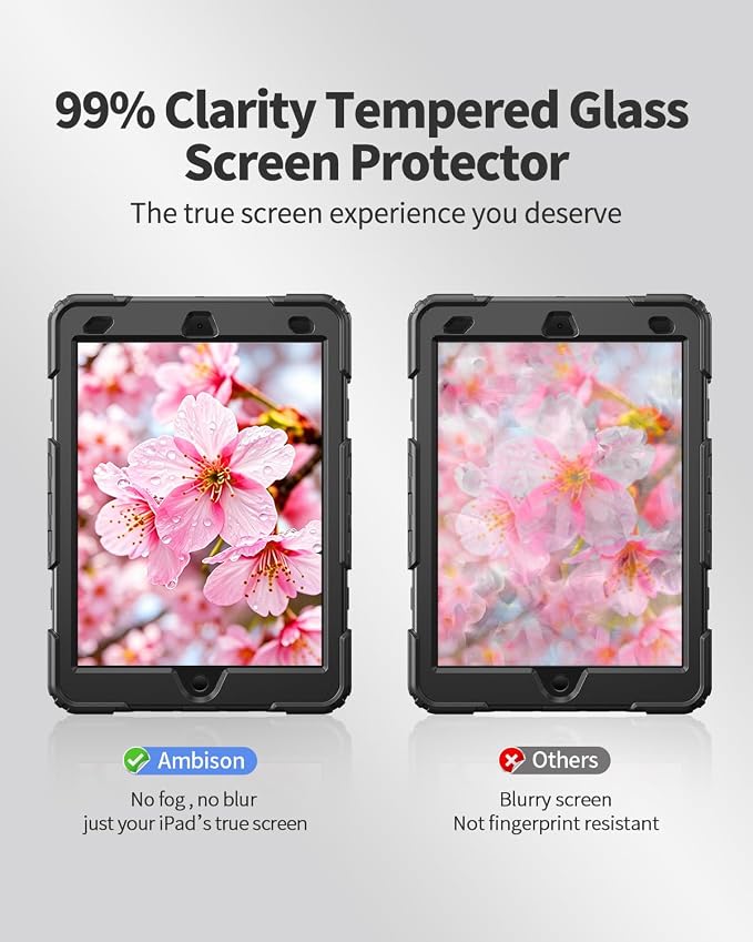 Black Case with Glass Screen Protector