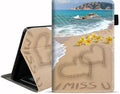 Case for All-New Kindle Fire HD 10/Fire HD 10 Plus Tablet 10.1 inch (11th Generation 2021 Released) - Romantic Beach Love Theme Design Slim PU Leather Cover with Auto Sleep Wake