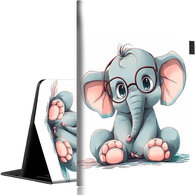 Case for Amazon Kindle Fire HD 8 Tablet 8(12th/10th Generation 2022/2020 Release) &amp HD 8 Plus TabletSlim Fit Foldable Standing Cover Case with Auto Sleep/WakeCute Elephant