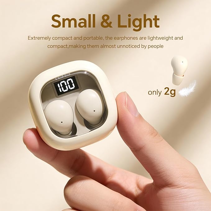 Smallest Invisible Mini Earbuds Wireless Bluetooth Low Profile Micro Tiny Discreet Hidden Earbuds for Work Small Headphones Invisible Sleep Wireless Earphone IPX5 Waterproof for Small Ear Canals