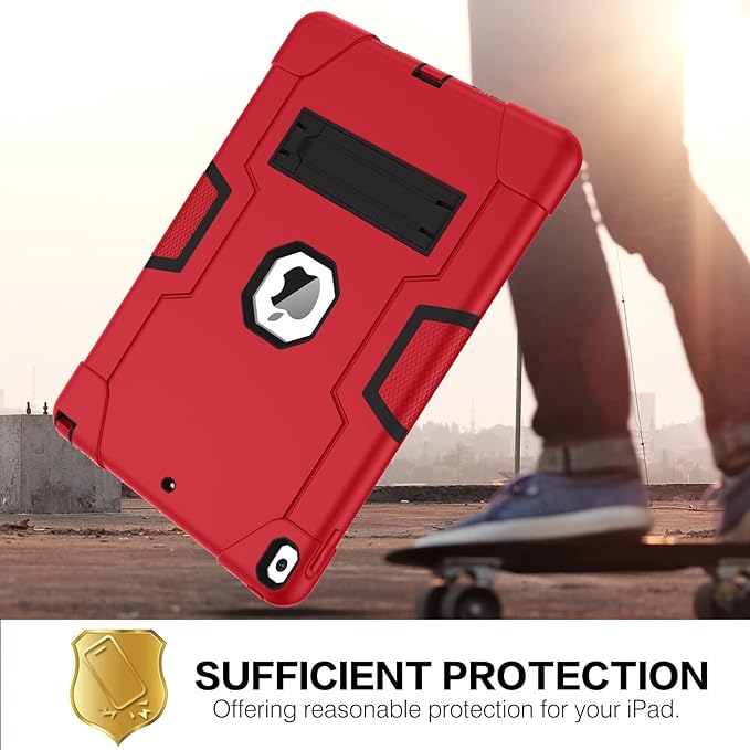 BENTOBEN for iPad Air 3rd Generation Case iPad Pro 10.5 2017 Case 3 Layers Heavy Duty Rugged Shockproof Kickstand Protective Tablet Case for iPad Air 3 10.5 2019 /iPad Pro 10.5 2017 Red/Black