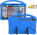 Kids Case for Samsung Galaxy Tab S10 Ultra/S9 S8 Ultra 14.6-inch Tablet Techcircle Light Weight Shock Proof EVA Foam Handle Rugged Stand Protective Cover Blue