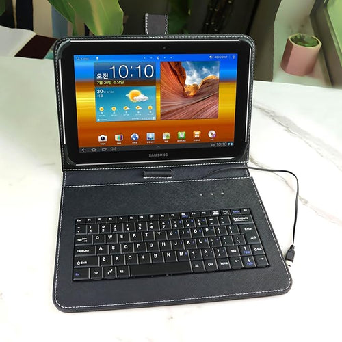 10 inch Tablet Case 9.7-11 inch Tablet Cover with QWERTY External Keyboard USB C Port Compatible with Samsung Galaxy Tab A8 A7 Fire HD Googee U10 Blackview Nokia T20 Tab M10