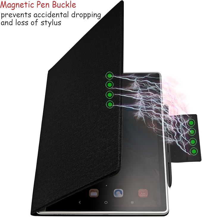 Magnetic Stand Case for 10.95'' XPPen Magic Note Pad (2025 Released) Ultra-Thin Lightweight Premium PU Leather Cover with Magnetic Pen Buckle Auto Sleep/Wake (Cloth Black)
